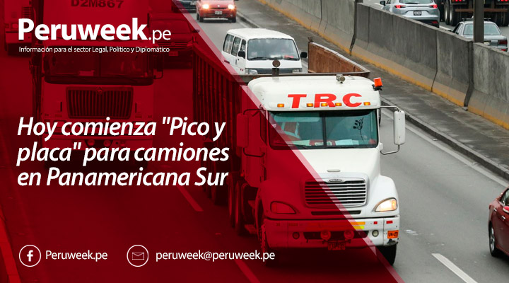 Hoy comienza "Pico y placa" para camiones en Panamericana Sur v