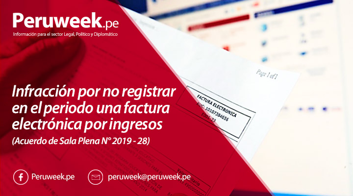 Infracción por no registrar en el periodo una factura electrónica por ingresos