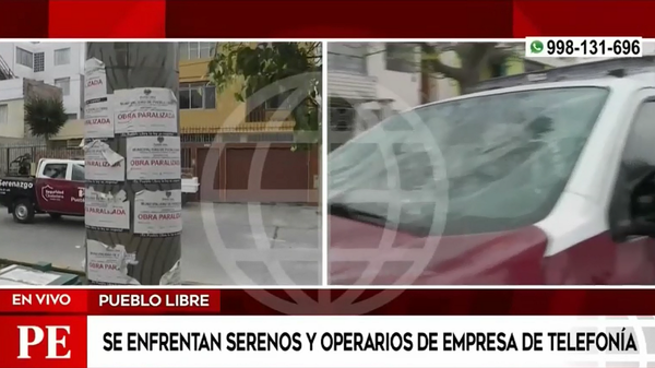 Pueblo Libre: serenos y trabajadores se enfrentaron por instalación de antena