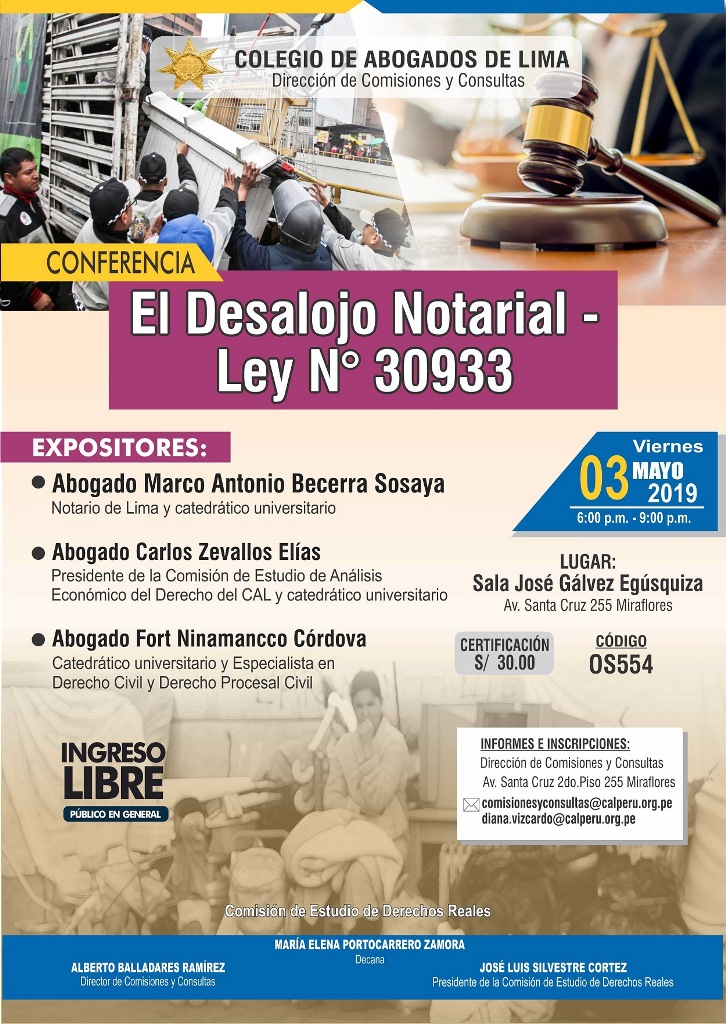 Conferencia El Desalojo Notarial Ley N° 30933