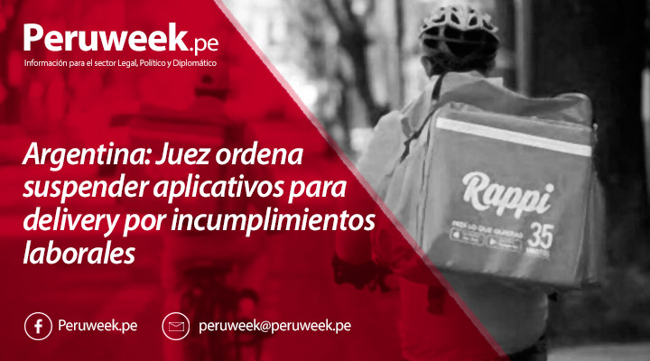 Argentina: Juez ordena suspender aplicativos para delivery por incumplimientos laborales