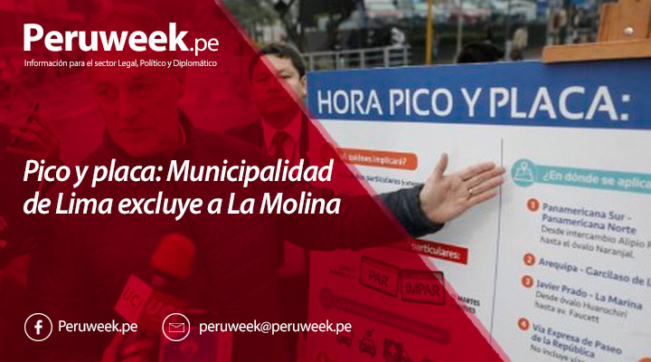 Pico y placa: Municipalidad de Lima excluye a La Molina