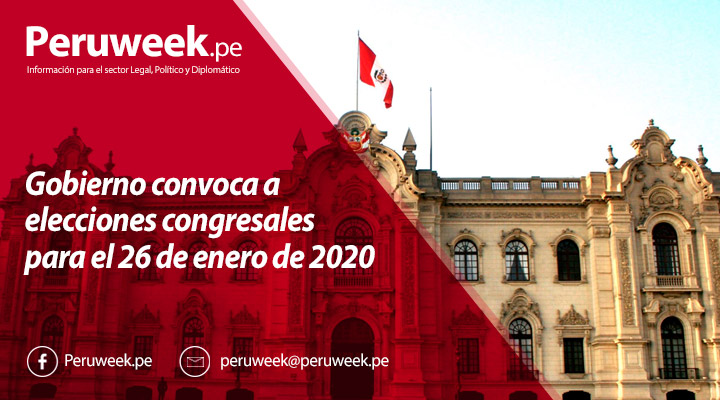 Gobierno convoca a elecciones congresales para el 26 de enero de 2020