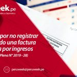 Infracción por no registrar en el periodo una factura electrónica por ingresos