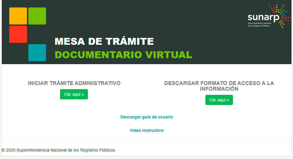 Mesa de Trámite Documentario Virtual de la Sunarp (MTDV)