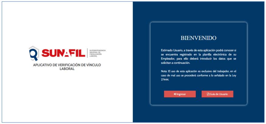 SUNAFIL aplicativo de verificación de vínculo laboral