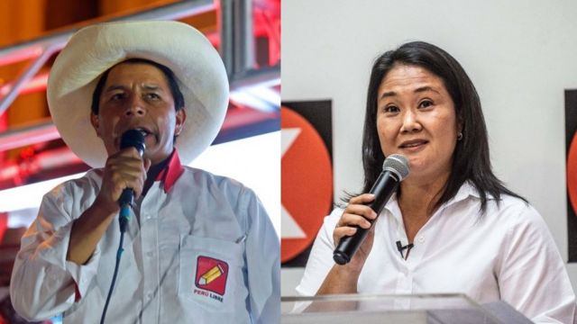 Keiko Fujimori y Pedro Castillo