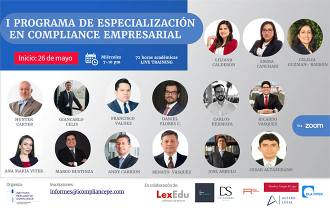 I PROGRAMA DE ESPECIALIZACIÓN EN COMPLAINCE EMPRESARIAL - INSTITUTO PERUANO DE COMPLIANCE