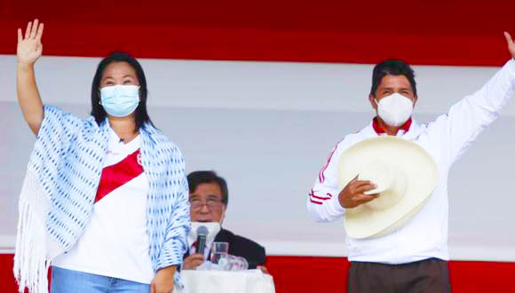 Keiko Fujimori y Pedro Castillo