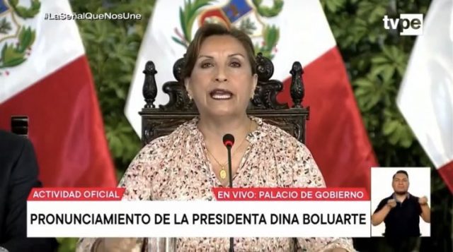Dina Boluarte: “Todo el rigor de la ley caerá sobre los que están cometiendo actos delincuenciales”