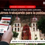 (Poder Judicial) Cortes siniestradas brindan atención a la ciudadanía de manera presencial y virtual