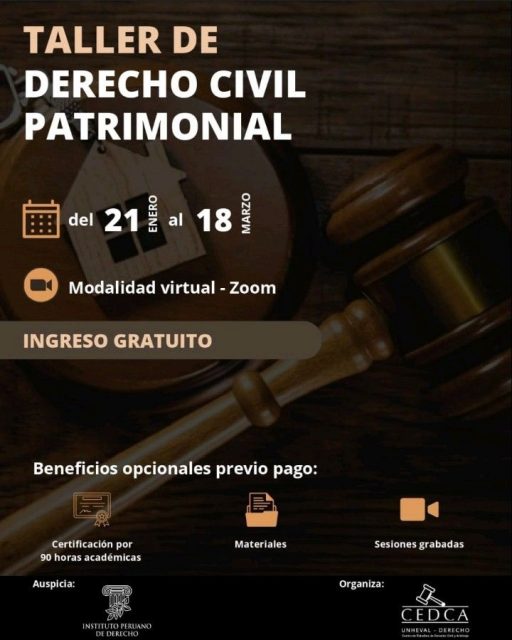Taller de Derecho Civil Patrimonial (Inicio: 21 de enero)